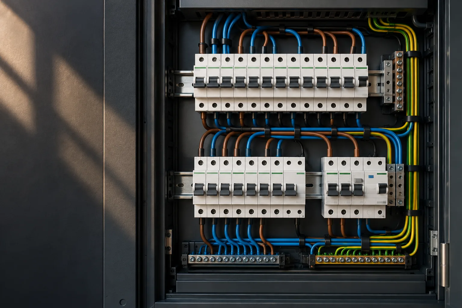 Illustrative modern electrical distribution board